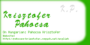 krisztofer pahocsa business card